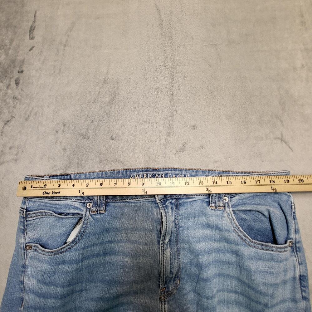 American Eagle Jeans Womens 18 Blue Super High-Rise Baggy Wide Leg Cargo - Picture 9 of 11
